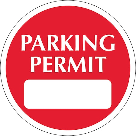 Lustre-Cal Static Cling Parking Permit Dark Red 2in x 2in Circle 1 Blank No Pad, 50PK 253753SCL1RdDi0000